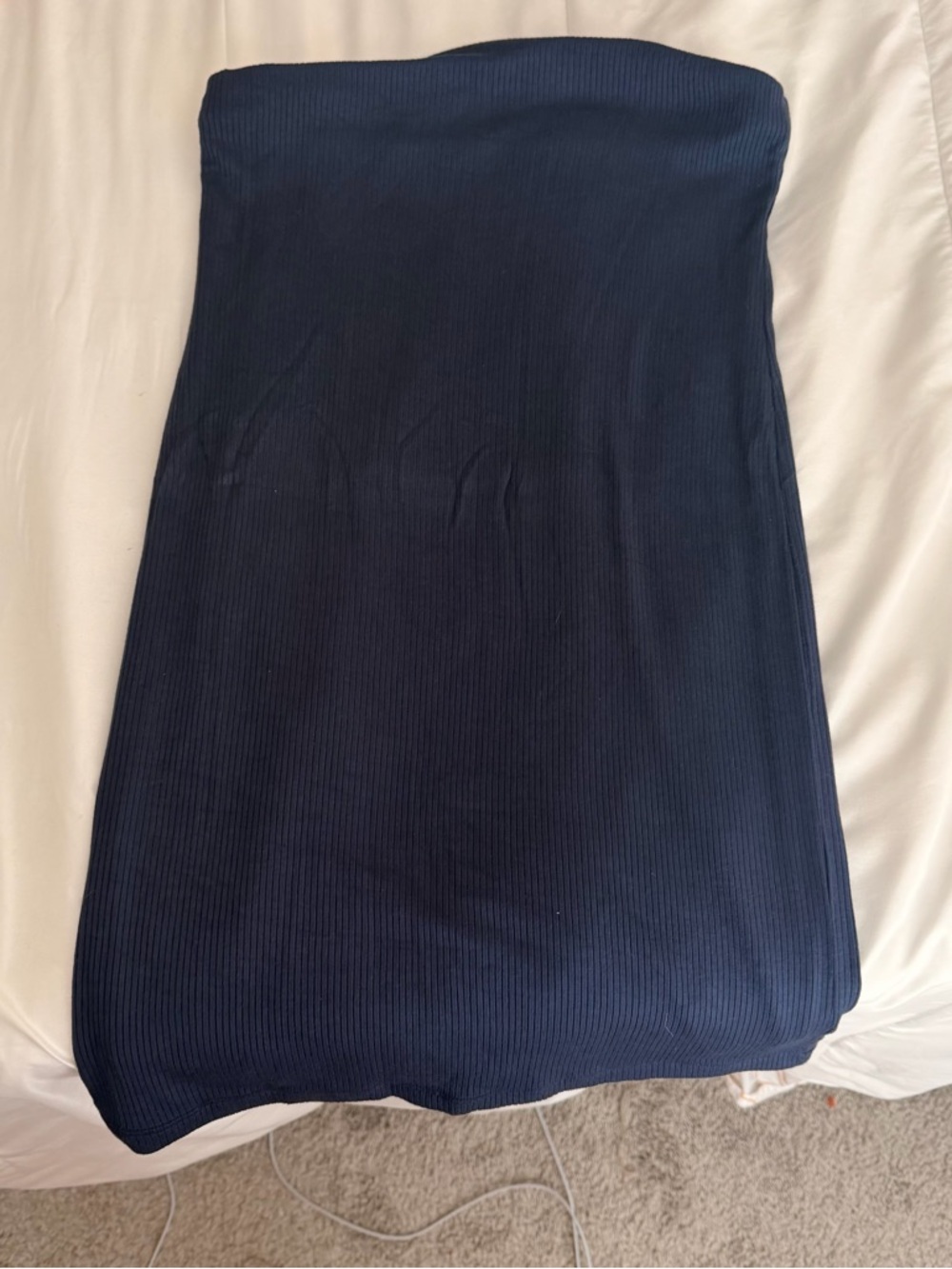 Skatie Navy Ribbed Mini Dress - Tube Style